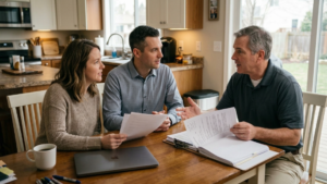 Home inspection negotiation meeting before house closing